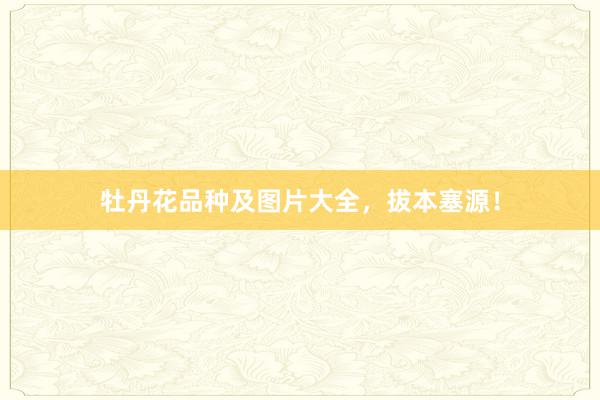 牡丹花品种及图片大全，拔本塞源！